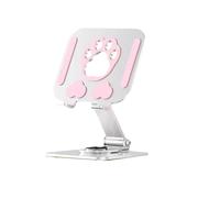 Multifunction Phone Tablet Desk Stand 360 Rotating Foldable Holder for Live Streaming Tablets Smartphone White