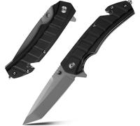 Multifunction Pocket Knife With Tanto Blade,Clip,Glass Breaker,Rope Cutter,Folding Knife Perfect For Hunting,Camping,Hiking And Home Use