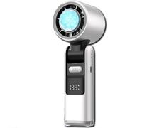 Multifunction Portable Handheld Turbo Ice-Cooling Fan | AC-Like Gel Pad Tech, Mini Ventilateur Portable, 1-199 vitesses avec LED Lumière, plié à 135 °, USB Rechargeable Ventilateur a Main (Blanc)