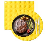 MultiFunction Silicone Placemat - 6.3x6.3x0.24 Inches Silicone Insulated Placemat | Kitchen | Thickened Anti Slip | Dining Decoration Place Mats for Dormitory Hotel Restaurant