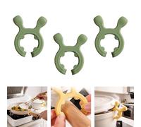 Multifunction Silicone Pot Handle Spatula Rack, Non-Slip Spoon Holder Stove Organizer, Steam Releaser Deer Antler Shape, Drip-Free Design for Cooking Accessories (Green,3 PCS)