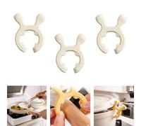 Multifunction Silicone Pot Handle Spatula Rack, Non-Slip Spoon Holder Stove Organizer, Steam Releaser Deer Antler Shape, Drip-Free Design for Cooking Accessories (White,3 PCS)