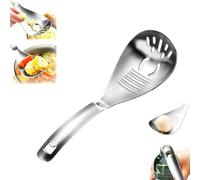 Multifunctional 5-In-1 stainless steel kitchen spoon, Integrated Tool with Functions of Grinding Strainer Mashing Egg Separator and Bottle Opener for Pasta-Potatoes Vegetables Kitchen Tool，1pc-a
