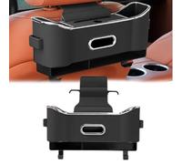 Multifunctional Car Seat Back Storage Box, Car Headrest Rear Seat Multifunctional Storage Box, Car Tissue Organizer Back Seat with 2 Drink Cup Holder, Car Cup Holder Backseat (Black)