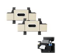 Multifunctional Car Seat Back Storage Box with Tissue Box & Hooks, Durable Seat Back Storage Box for Phone, Drink, Handbag, and Snacks (Beige*2pcs)