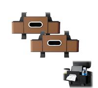 Multifunctional Car Seat Back Storage Box with Tissue Box & Hooks, Durable Seat Back Storage Box for Phone, Drink, Handbag, and Snacks (Brown*2pcs)