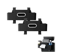 Multifunctional Car Seat Back Storage Box with Tissue Box & Hooks, Durable Seat Back Storage Box for Phone, Drink, Handbag, and Snacks (Black*2pcs)
