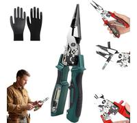 Multifunctional Digital Electrician's Pliers, 25-in-1 Wire Stripper with Voltage Tester, Heavy Duty Cable Cutter, Electrician Tool for Wire Cutting Stripping Crimping (B)