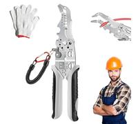 Multifunctional Elbow Wire Stripping Pliers with A Spring Keychain, Multifunctional Wire Stripper Crimper Cable Cutter Pliers for Cutting Stripping Shearing (#1)