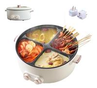 Multifunctional Four-Grid Electric Cooker, Four Grid Multifunctional Stew Pot, Multi-functional Household Iarge Capacity Hot Pot, For Family Gatherings (7L)