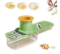 Multifunctional Garlic Grinder,3-in-1 Garlic Slicer Veggie Shredder with Container, for Garlics, Ginger, Garlics Grinder Mini Easy to Clean and Dishwasher Safe (green)