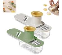 Multifunctional Garlic Grinder, Garlic Slicer Super Thin, Mini Garlics Slicer with Container with Hand Guard, Easy to Use and Clean for Kitchen, for Ginger Chili Grinding (Mix)