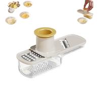 Multifunctional Garlic Grinder, Mini Garlic Slicer, Veggie Garlics Gingers Grinder Vegetable Cutters with Container (White)