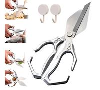 Multifunctional Heavy-Duty Kitchen Shears,2025 New Heavy Duty Kitchen Scissors for Food with Ergonomic Handle,High-Carbon Steel Culinary Shears for Chicken, Meat, Seafood,Bone Cutting (Silver)