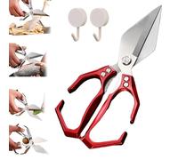 Multifunctional Heavy-Duty Kitchen Shears,2025 New Heavy Duty Kitchen Scissors for Food with Ergonomic Handle,High-Carbon Steel Culinary Shears for Chicken, Meat, Seafood,Bone Cutting (Red)