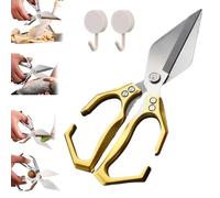 Multifunctional Heavy-Duty Kitchen Shears,2025 New Heavy Duty Kitchen Scissors for Food with Ergonomic Handle,High-Carbon Steel Culinary Shears for Chicken, Meat, Seafood,Bone Cutting (Gold)