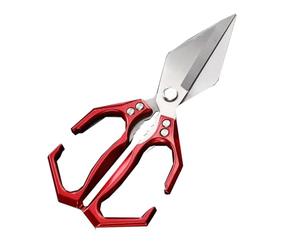 Multifunctional Heavy-Duty Kitchen Shears,3Cr13 Stainless Steel Scissors,Ergonomic Handle,for Chicken,Meat,Seafood,Vegetables and Nuts(Silver/Red/Gold/Green/Black) (Red)