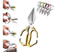 Multifunctional Heavy-Duty Kitchen Shears, Heavy Duty Kitchen Scissors for Food with Ergonomic Handle, High-Carbon Steel Poultry Scissors for Chicken Meat Seafood Bone Cutting (Gold)