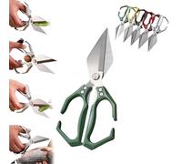 Multifunctional Heavy-Duty Kitchen Shears, Heavy Duty Kitchen Scissors for Food with Ergonomic Handle, High-Carbon Steel Poultry Scissors for Chicken Meat Seafood Bone Cutting (Green)