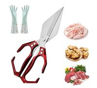 Multifunctional Heavy-Duty Kitchen Shears, Heavy Duty Poultry Shears with Walnut Cracker, Multifunctional Chicken bone shears with Ergonomic Handle, Stainless Steel Chicken, Duck and Fish Shear (C)