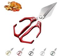 Multifunctional Heavy-Duty Kitchen Shears,High-Carbon Steel Culinary Shears, Stainless Kitchen Scissors for Food with Ergonomic Handle,for Chicken, Meat, Seafood, Bone Cutting (Red)