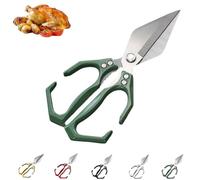Multifunctional Heavy-Duty Kitchen Shears,High-Carbon Steel Culinary Shears, Stainless Kitchen Scissors for Food with Ergonomic Handle,for Chicken, Meat, Seafood, Bone Cutting (Green)