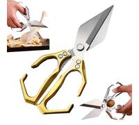 Multifunctional Heavy-Duty Kitchen Shears,Japanese High-Carbon Steel Culinary Shears,Ergonomic Handle for Chicken,Meat,Seafood,Bone Cutting (Gold)