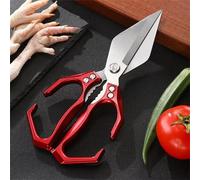 Multifunctional Heavy-Duty Kitchen Shears,Poultry Scissors with Ergonomic Handle,Japanese Cooking Shearss for Chicken,Meat,Seafood,Bone Cutting (Red)