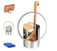 Multifunctional Kitchen Utensil Holder, Stainless Steel Countertop Organizer and Spoon Rest for Countertop, Space-Saving Pot Lid Rest Stand for Home, Cooks, Kitchens，1pcs