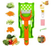 Multifunctional Kitchenware Set-2-in-1 Julienne & Veg Peeler w/Grating Plate, Lemon Juicer, Spiralizer & Scrubber, Stainless-Steel Y Peeler Blade for Fruit & Veg, Dishwasher-Safe(1pcs)