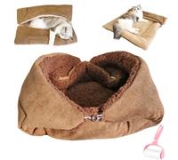 Multifunctional Kitten Bed Pad with Removable Cover Design, Foldable Washable Warm Cats Bed Mat, Coral Plush Winter Soft Pet Sleeping Bag for Fall Indoor Living Room Apartment