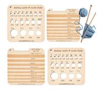 Multifunctional Knitting Measuring Tool - Wooded Knitting Needle, Gauge Ruler in U.S. Size Square Gauge Tool for Artists Designers Architects Crafters Sewing Knit Crochet Projects Precise