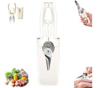 Multifunctional Labor-saving Kitchen Shear, Spring Assisted Kitchen Shears with Holder, Kitchens Scissors with Detachable Magnetic Cover, for Fish, Chicken and Everyday Home Cooking (White)