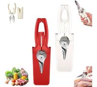 Multifunctional Labor-saving Kitchen Shear, Spring Assisted Kitchen Shears with Holder, Kitchens Scissors with Detachable Magnetic Cover, for Fish, Chicken and Everyday Home Cooking (Red+White)