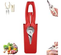 Multifunctional Labor-saving Kitchen Shear, Spring Assisted Kitchen Shears with Holder, Kitchens Scissors with Detachable Magnetic Cover, for Fish, Chicken and Everyday Home Cooking (Red)
