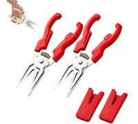Multifunctional Labor-saving Kitchen Shear, Spring Assisted KitchenShears, Kitchen Scissors with Detachable Cover, for Fish, Chicken and Everyday Home (Red,2PCS)
