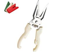 Multifunctional Labor-saving Kitchen Shear, Stainless Steel Kitchens Shear Heavy Duty, Multifunctional Duty BBQ Meat Shears, for Chicken BBQ Vegetable (White)