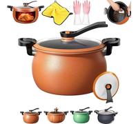 Multifunctional Large Capacity Non-stick Pressure Cooker, 8 Qt Micro Pressure Cooker with Lid, 2026 New Large Pumpkin Soup Pot for Gas, Electric and Induction Cookers (Orange-A)