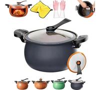 Multifunctional Large Capacity Non-stick Pressure Cooker, 8 Qt Micro Pressure Cooker with Lid, 2026 New Large Pumpkin Soup Pot for Gas, Electric and Induction Cookers (Grey)