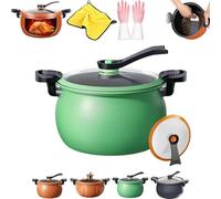 Multifunctional Large Capacity Non-stick Pressure Cooker, 8 Qt Micro Pressure Cooker with Lid, 2026 New Large Pumpkin Soup Pot for Gas, Electric and Induction Cookers (Green)