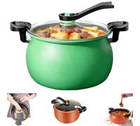 Multifunctional Large Capacity Non-Stick Pressure Cooker,8 Qt Micro Pressure Cooker with Visible Transparent Glass Cover,Fast Cooking Pot with Anti-Scalding Handle for All Stovetops (Green)