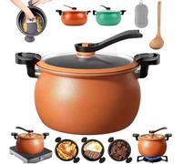 Multifunctional Large Capacity Non-stick Pressure Cooker, Cooking Pots with Lid - Large Deep Pressure Cooker, Anti-Scalding Handle, 8L Micro PressureCooker for Induction Cookers Gas Stoves (C)