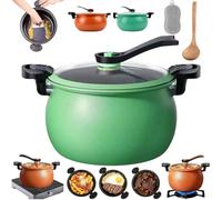 Multifunctional Large Capacity Non-stick Pressure Cooker, Cooking Pots with Lid - Large Deep Pressure Cooker, Anti-Scalding Handle, 8L Micro PressureCooker for Induction Cookers Gas Stoves (B)