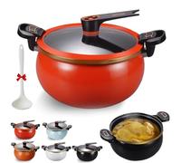 Multifunctional Large Capacity Non-stick Pressure Cooker,Micro Pressure Cooker with Visible Transparent Glass Lid and Twist Lock Handles,Thickened Durable Pot Kitchenware for All Stovetops