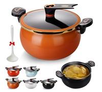 Multifunctional Large Capacity Non-stick Pressure Cooker,Micro Pressure Cooker with Visible Transparent Glass Lid and Twist Lock Handles,Thickened Durable Pot Kitchenware for All Stovetops