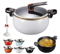 Multifunctional Large Capacity Non-stick Pressure Cooker,Micro Pressure Cooker with Visible Transparent Glass Lid and Twist Lock Handles,Thickened Durable Pot Kitchenware for All Stovetops