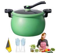 Multifunctional Large Capacity Non-stick Pressure Cooker, Pressure Cooker 8 L, Visible Transparent Glass Cover, Anti-Scalding Handle, Microwave Pressure Cookers for Slow Cook, Sear & Saute (B)