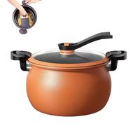 Multifunctional Large Capacity Non-Stick Pressure Cooker, Visible Transparent Glass Cover, Anti-Scalding Handle Fast Even Heating for Family Meals, Soups, Stews (Orange)