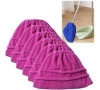 Multifunctional Lazy Broom Cloth Cover Reusable Microfiber Broom Replacement Covers, Wet & Dry Cleaning, Fits Most Brooms - Ideal for Floors, Walls, Pet Hair & Home/Office Use (Rose Red-6PCS)