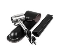 Multifunctional Manual Survival Drill with Leather Case Hand Auger Wrench for Camping Outdoor survival gear and equipment